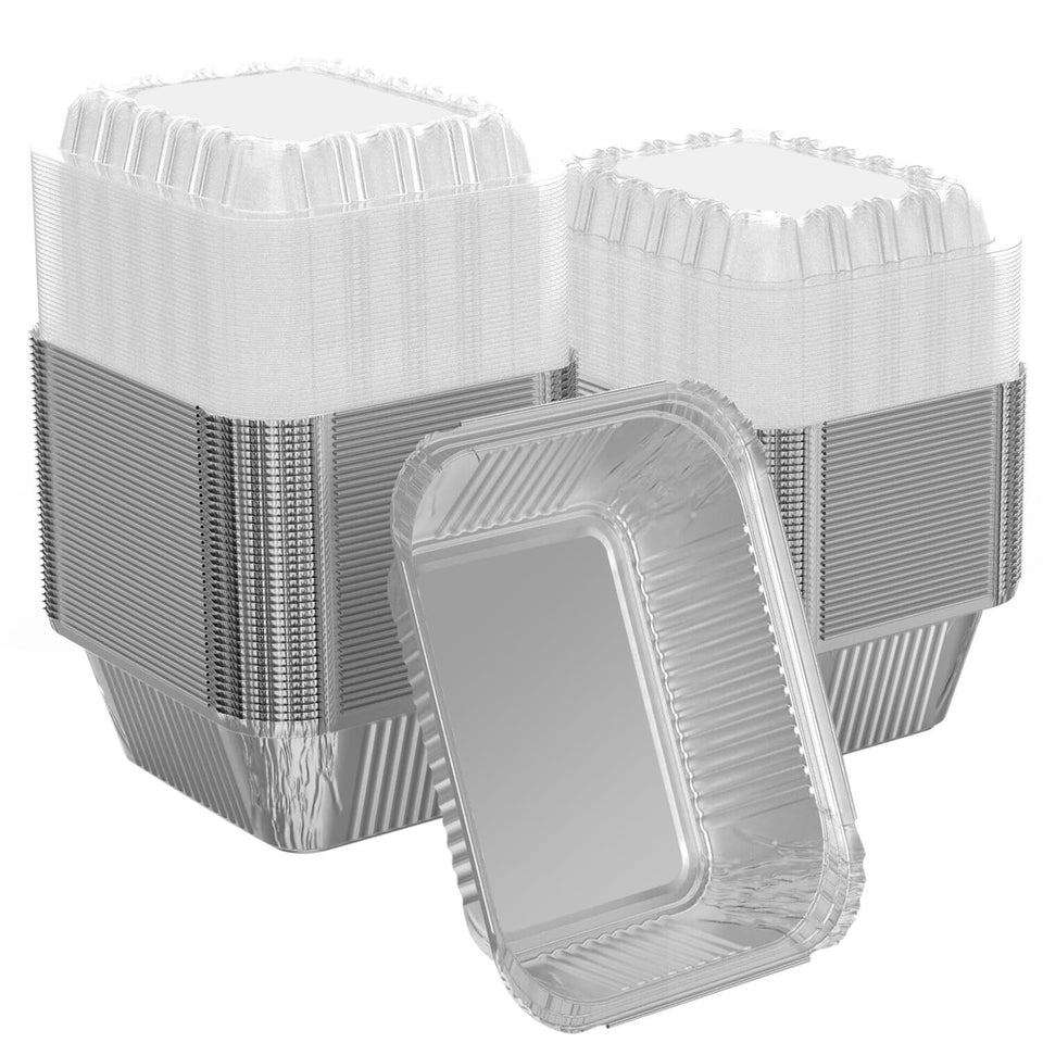 iHomeSet rectangular 16oz foil pans, 200-pack, ideal for batch cooking.