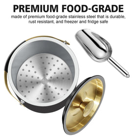 iHoo double-wall stainless steel ice bucket preserves cold for longer.