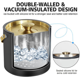iHoo ice bucket scoop hangs on the side for easy access.