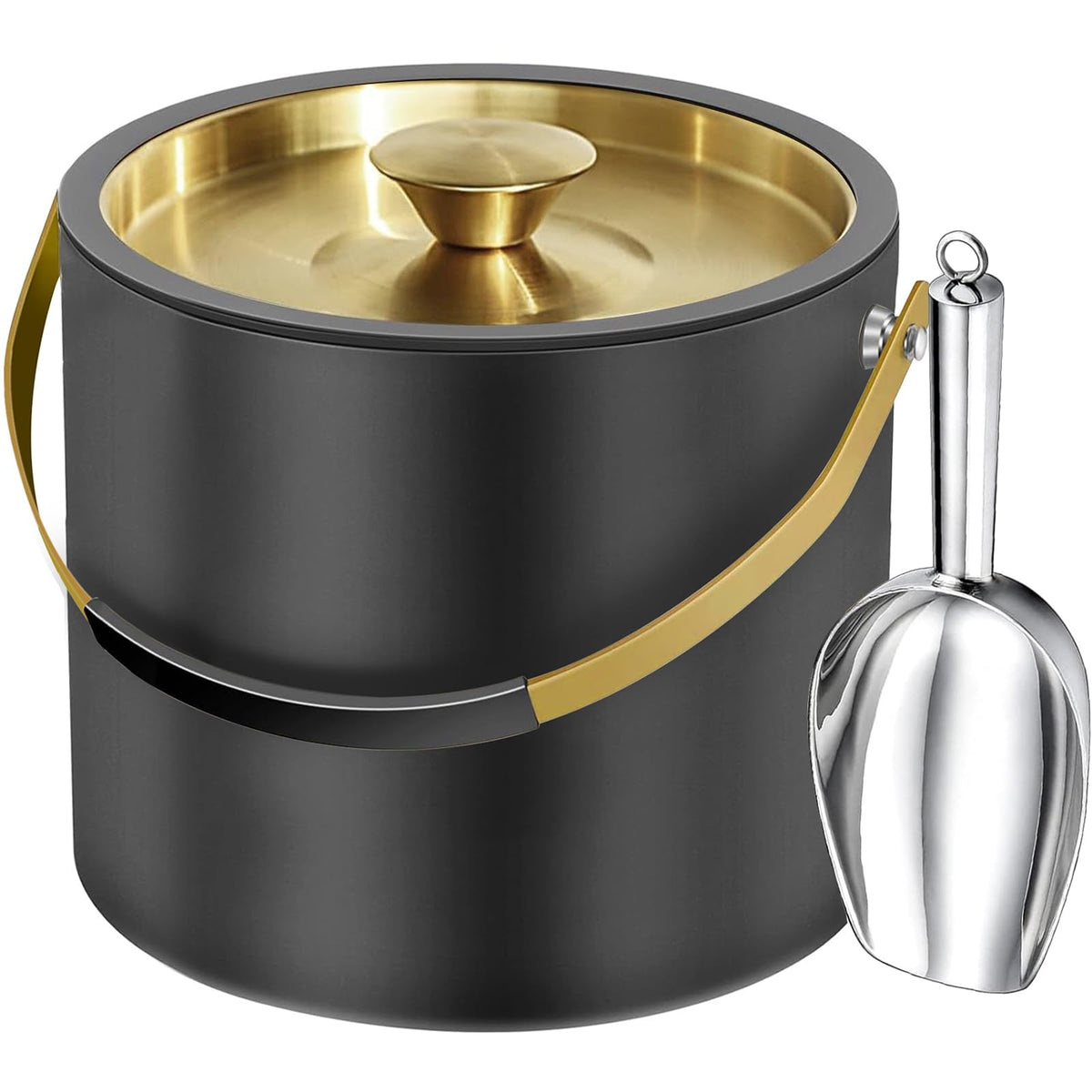 iHoo modern ice bucket with silicone lid keeps ice longer and looks stylish.