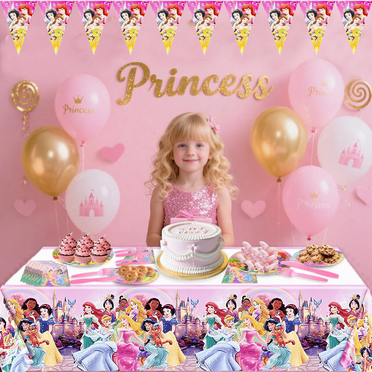 IIDEA princess banner triangle flags add a festive focal point for photos