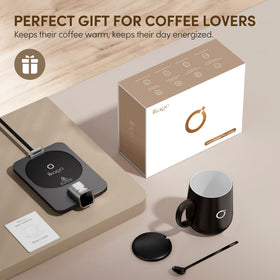 Ikago ceramic 15oz mug paired with warmer