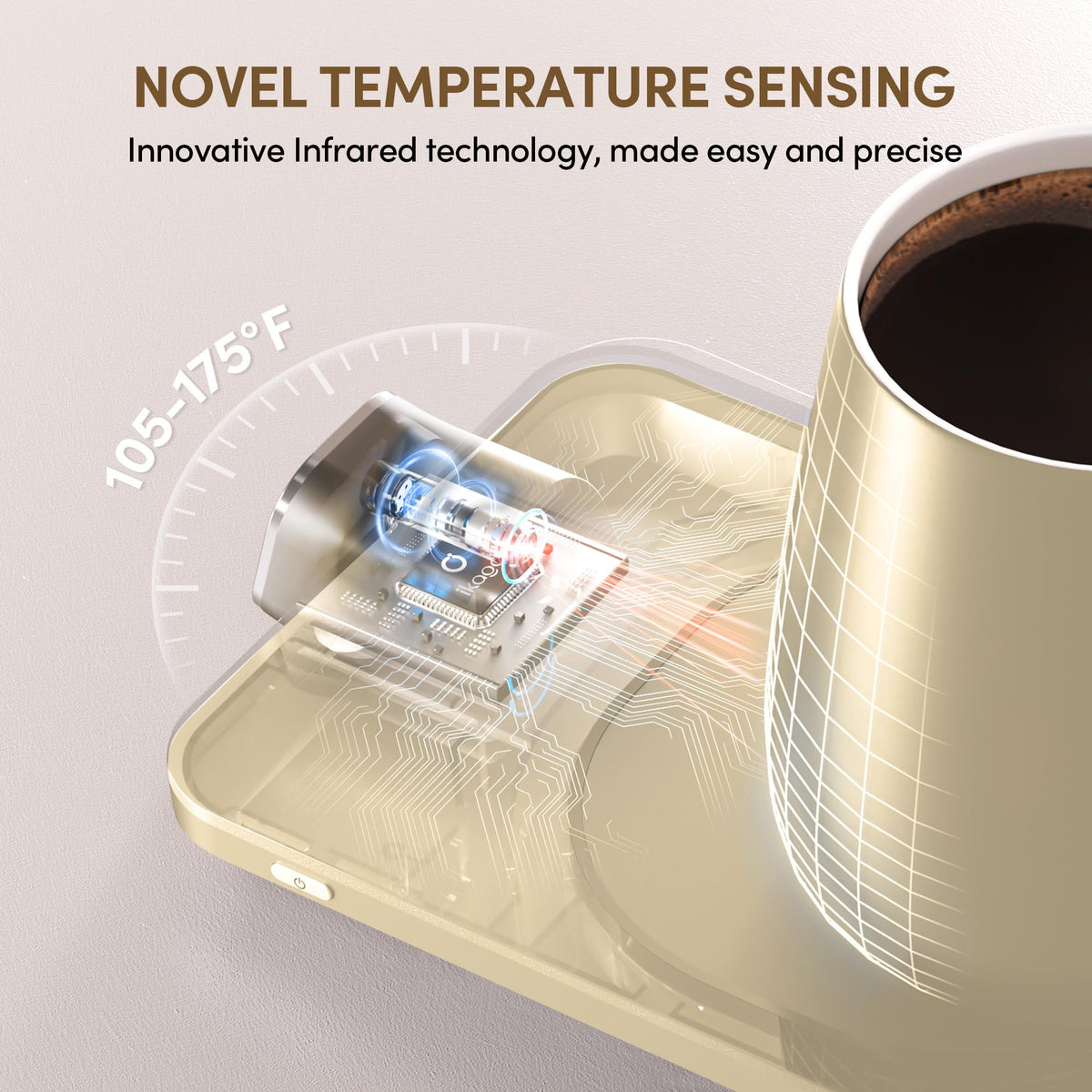 Ikago dual-temperature control presents set and real-time heat levels clearly.