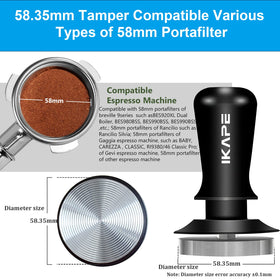 IKAPE calibrated spring-loaded tamper showing precision pressure