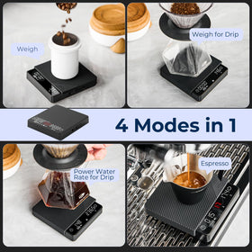 IKAPE Espresso scale LED display provides clear measurements for accurate grind-to-brew timing.