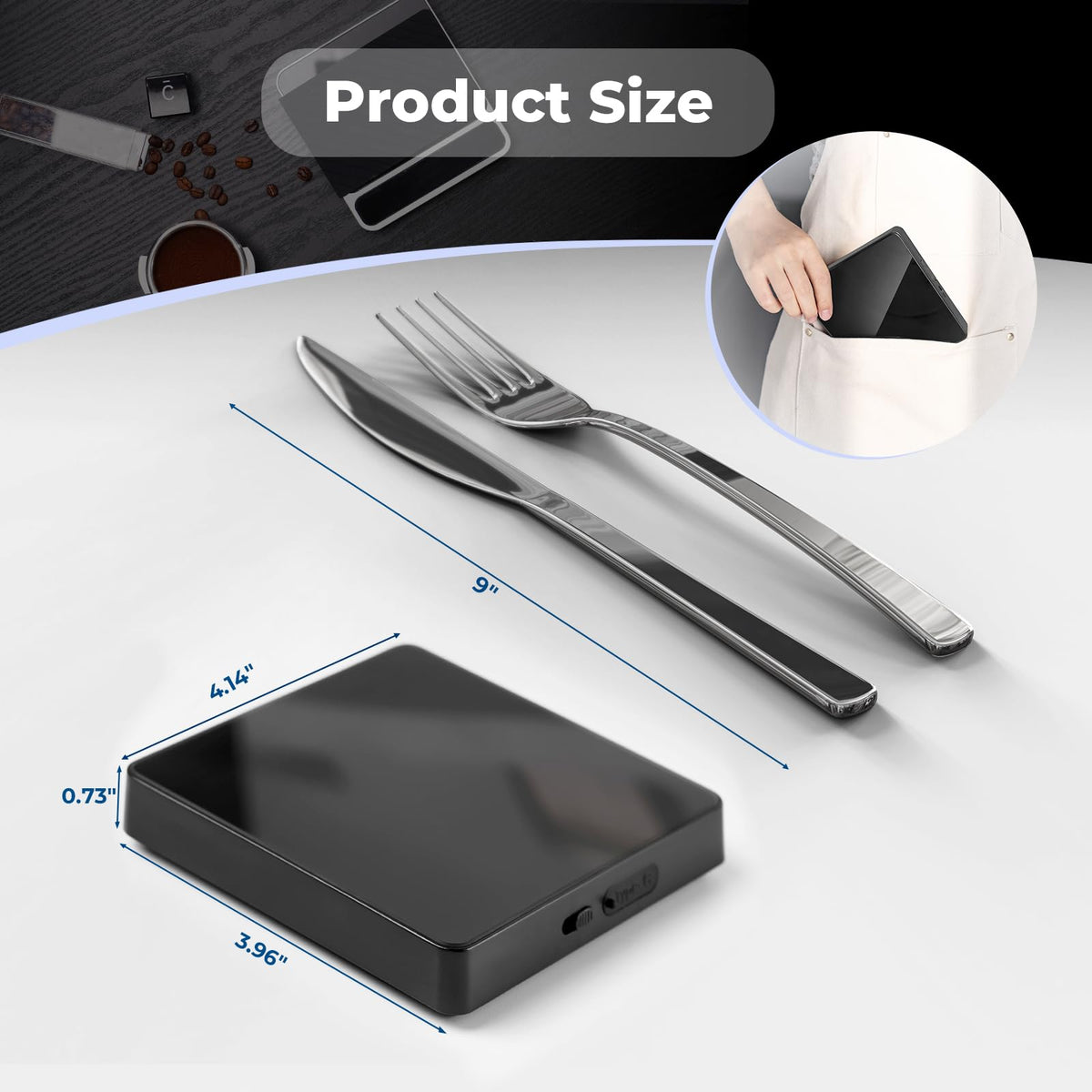 IKAPE Espresso scale portable design is lightweight for travel or camping.