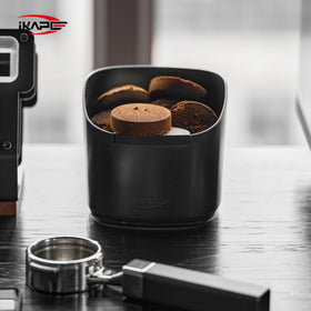 IKAPE black espresso knock box fits most drip trays for easy setup