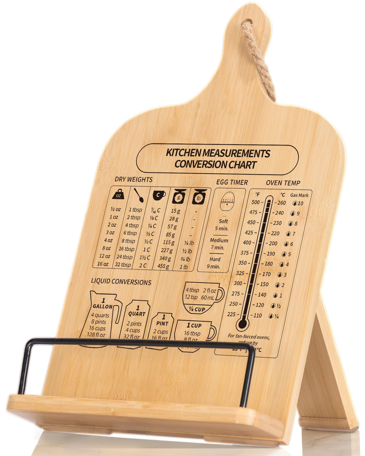 IKEDAS bamboo cookbook stand demonstrates durable construction for steady recipe reference.