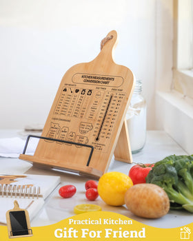 IKEDAS bamboo tabletop stand blends décor with practical cooking support.