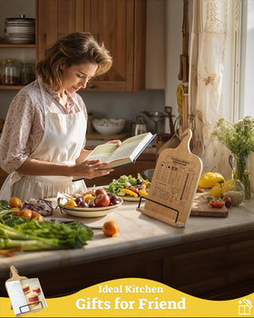 IKEDAS non-slip cookbook stand stays stable on counters during cooking.
