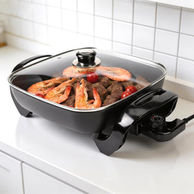 I-Keukenn 12-inch ceramic nonstick skillet surface for easy cooking and quick cleanup