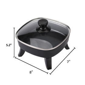 I-Keukenn 600W skillet with adjustable temp control for precise cooking.