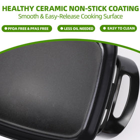 I-Keukenn green tempered vented glass lid on skillet for monitoring
