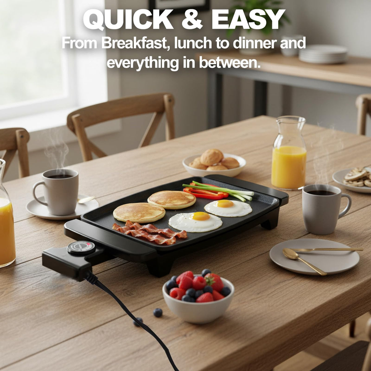 I-Keukenn compact electric griddle fitting into small kitchen spaces