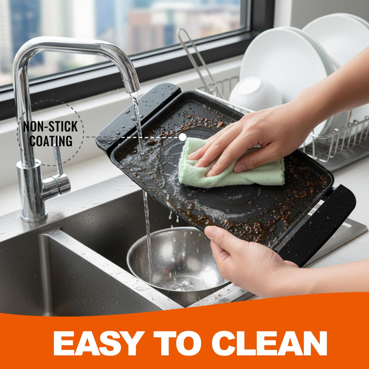 I-Keukenn griddle easy cleanup after meals