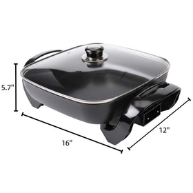 I-Keukenn tempered vented glass lid enables monitoring while retaining moisture