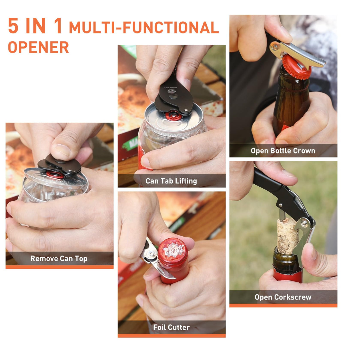 ikkle 5-in-1 Multifunction Opener handles tabs, bottles, and more