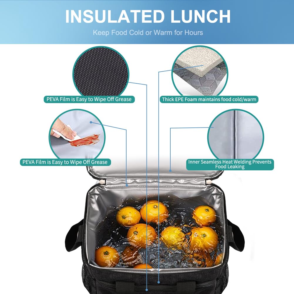 iknoe insulated lunch bag multipurpose use as cooler, lunch box or picnic bag