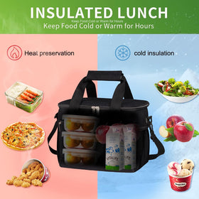 iknoe insulated lunch bag open compartment showing spacious main pocket
