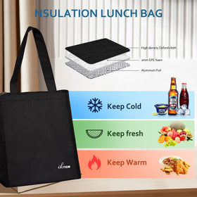 iknoe lunch bag with side pocket for organization.