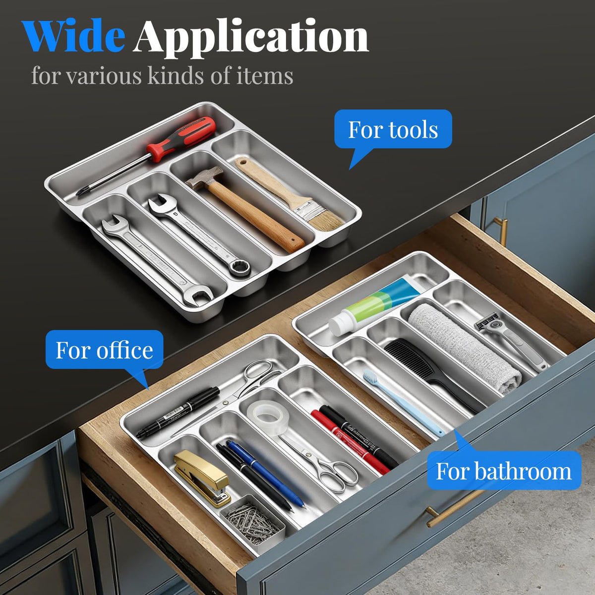 IKCO compact two-pack enhances kitchen and office organization in small spaces.