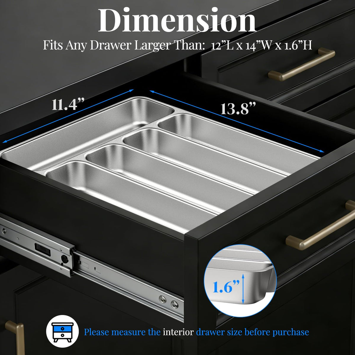 IKCO double-pack silverware tray keeps utensils organized across multiple drawers.