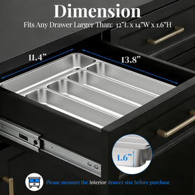 IKOCO stainless steel drawer organizer designed for easy cleanup and durability