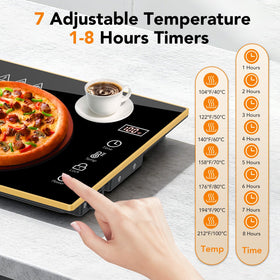 IKT warming tray includes eight-hour timer for event scheduling