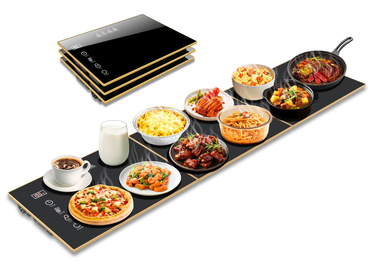 IKT electric warming tray with glass surface heats evenly for buffets