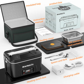ikuchelife heated lunch box divider keeps flavors separate during transport.