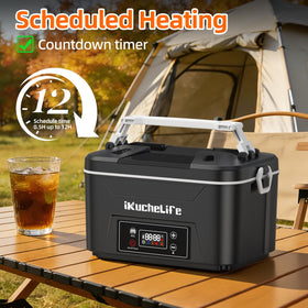 ikuchelife heated lunch box in-use shot on site shows all-day warmth.