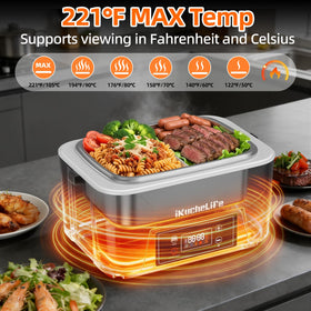 ikuchelife heated lunch box leak-proof lid demonstrates spill-safe meal transport.