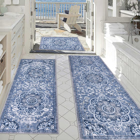 Ileading Boho kitchen rug floral pattern suits many spaces