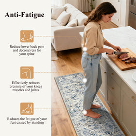 Ileading waterproof kitchen mat with non-slip backing protects floors during spills.