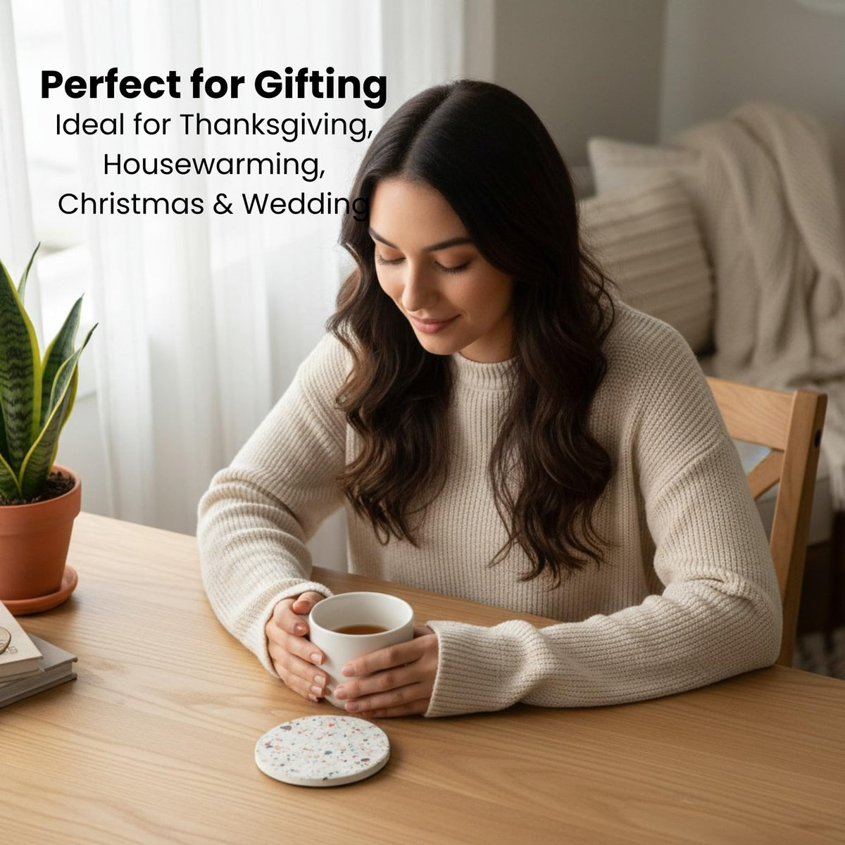 Durable ilohaus terrazzo coaster for daily use on various surfaces