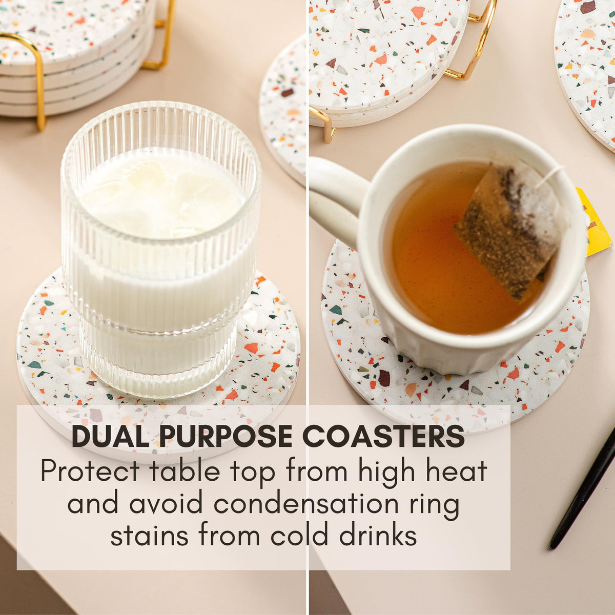 ilohaus terrazzo coaster indoor and outdoor use for versatile decor