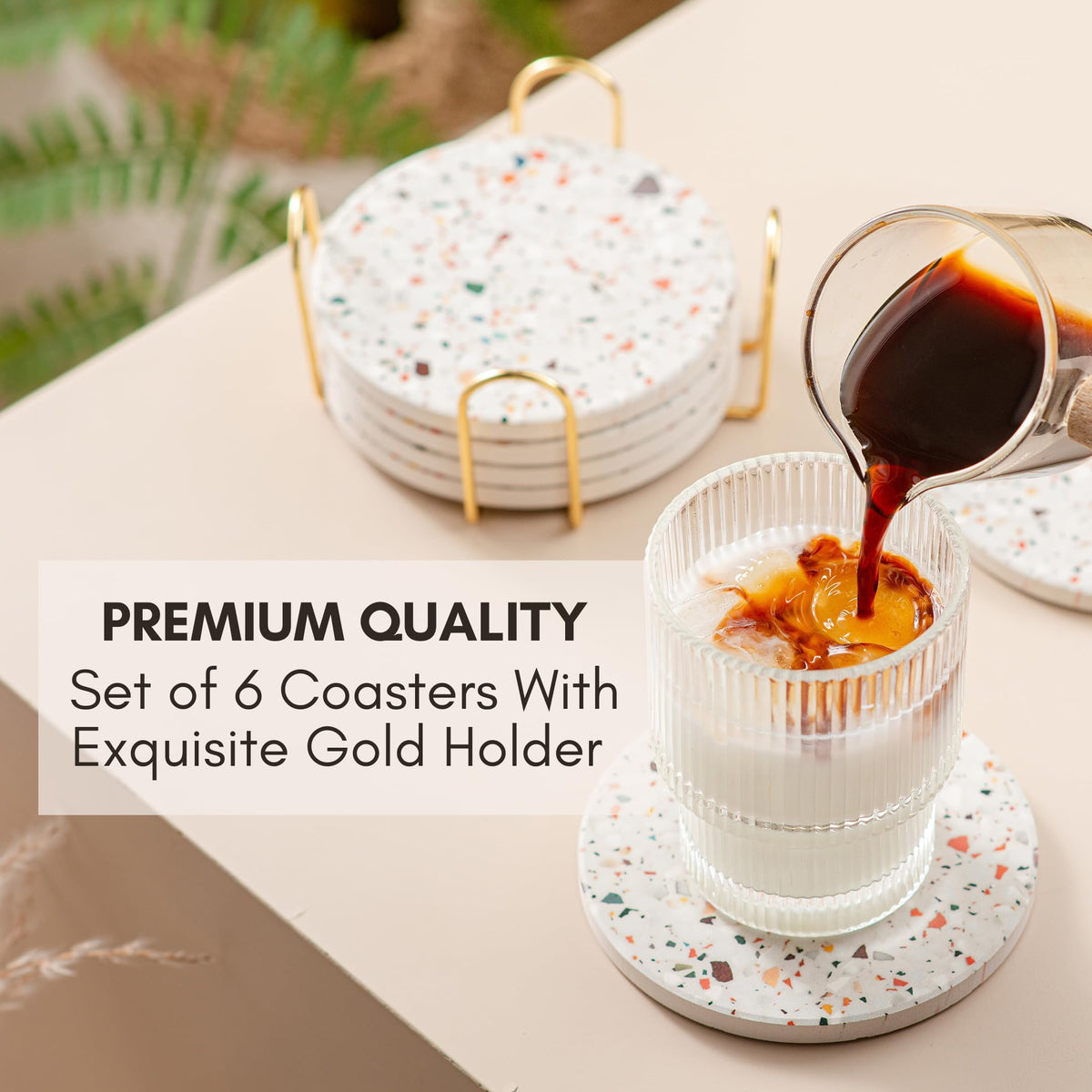 ilohaus terrazzo decorative coaster accent for modern living spaces