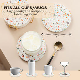 Close-up terrazzo pattern on ilohaus coaster highlighting marble-inspired design