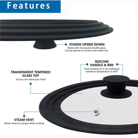 ILOVYO silicone-rimmed lid protects glass and resists heat.