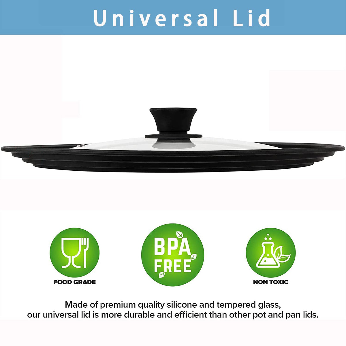 ILOVYO vented lid design promotes steam release during simmering.