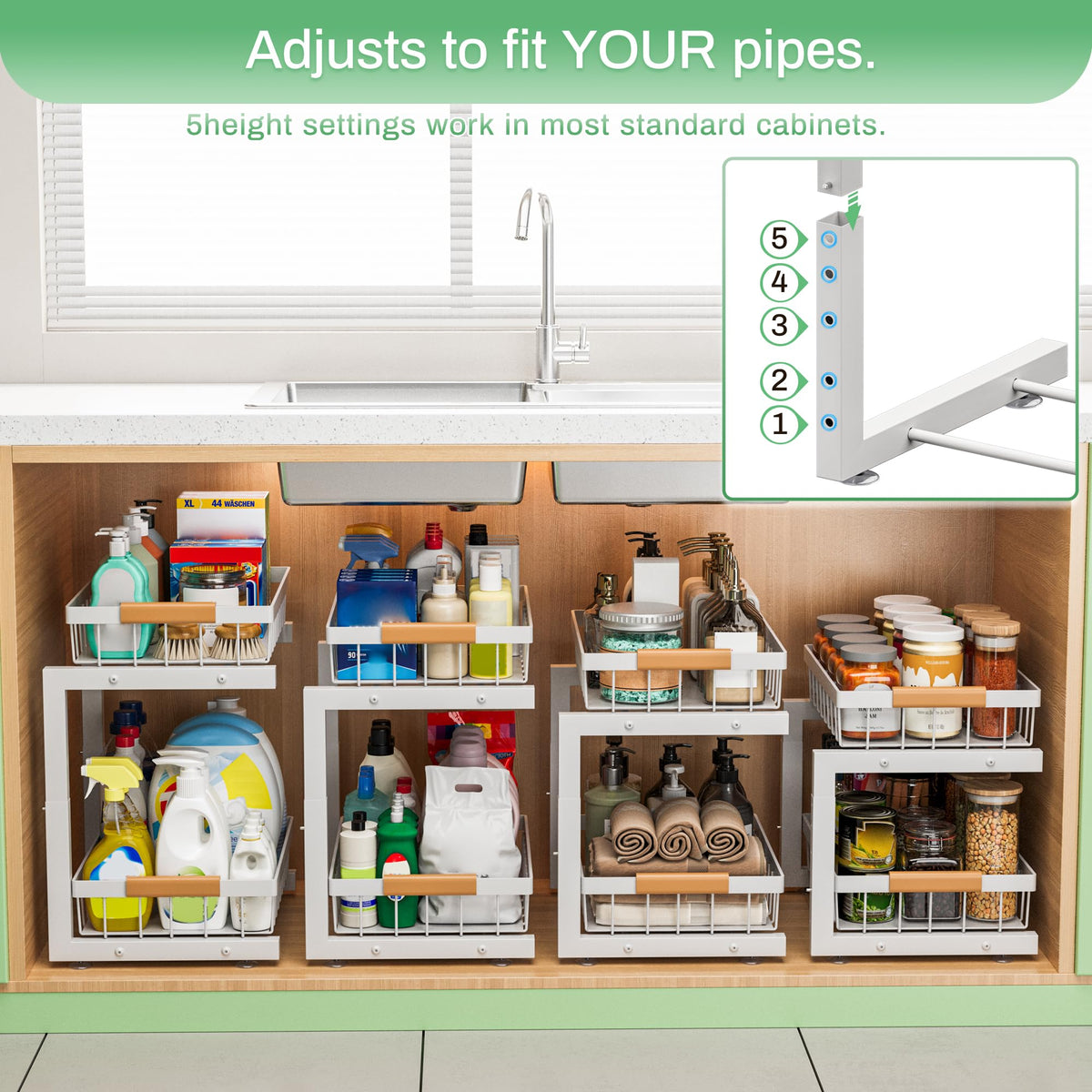 ilvvan sliding drawers with handles for smooth access and organized space.