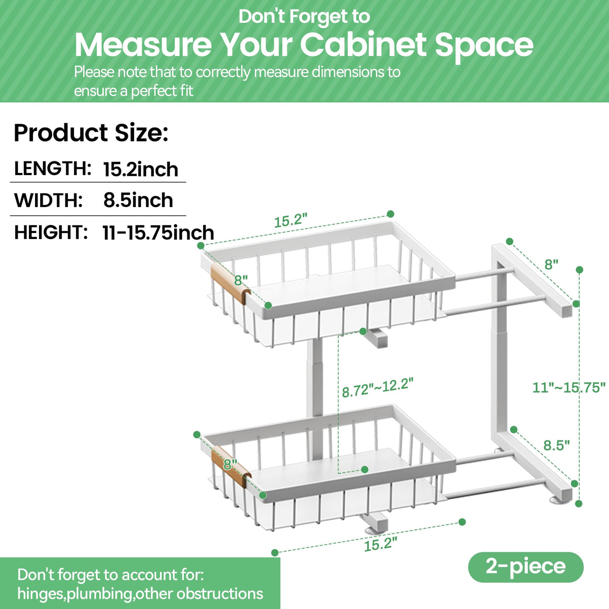 ilvvan under-sink storage drawer baskets provide easy access and organized shelving.