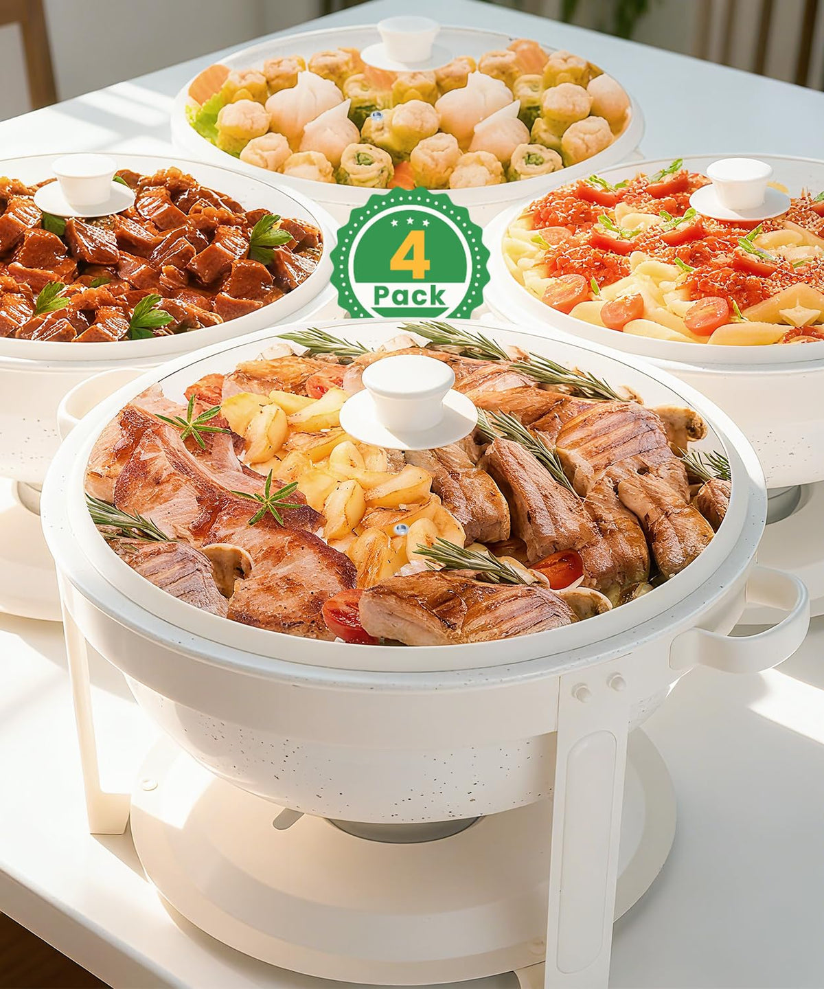 IMACONE Maifanite-coated chafing dish 6qt surface close-up shows durable finish for easy cleaning