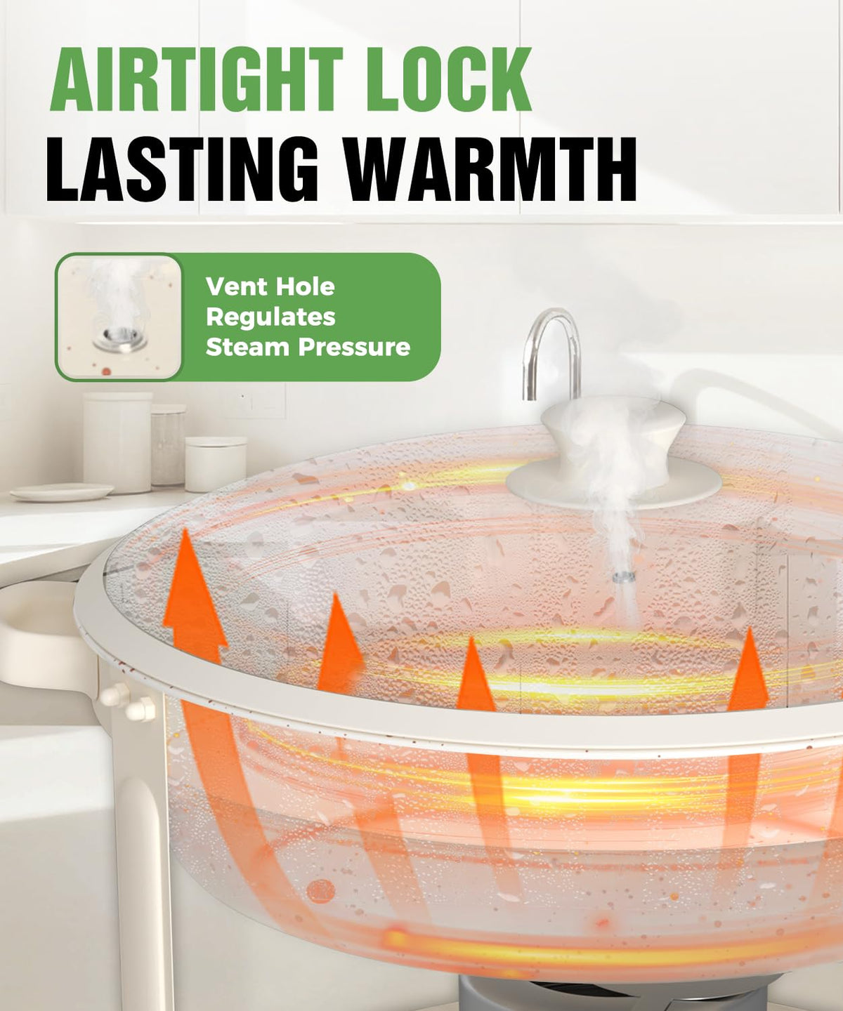 IMACONE Maifanite-coated chafing dish with glass lid keeps heat sealed