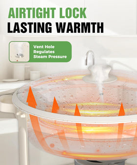 IMACONE Maifanite-coated chafing dish with glass lid keeps heat sealed