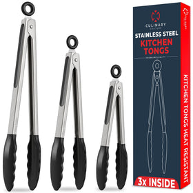 Culinary Couture 7 inch tongs for precise flipping and serving