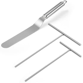WINDESK Crepe Spreader & Spatula Kit — 12-inch Curved Offset Spatula, 7