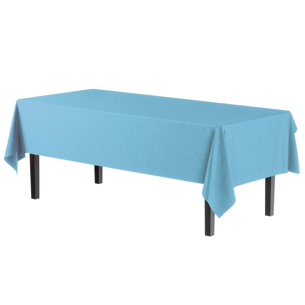 Party Solids Exquisite 6-Pack Premium Plastic Tablecloth – Sky Blue, 54x108 in (Up to 8 ft)