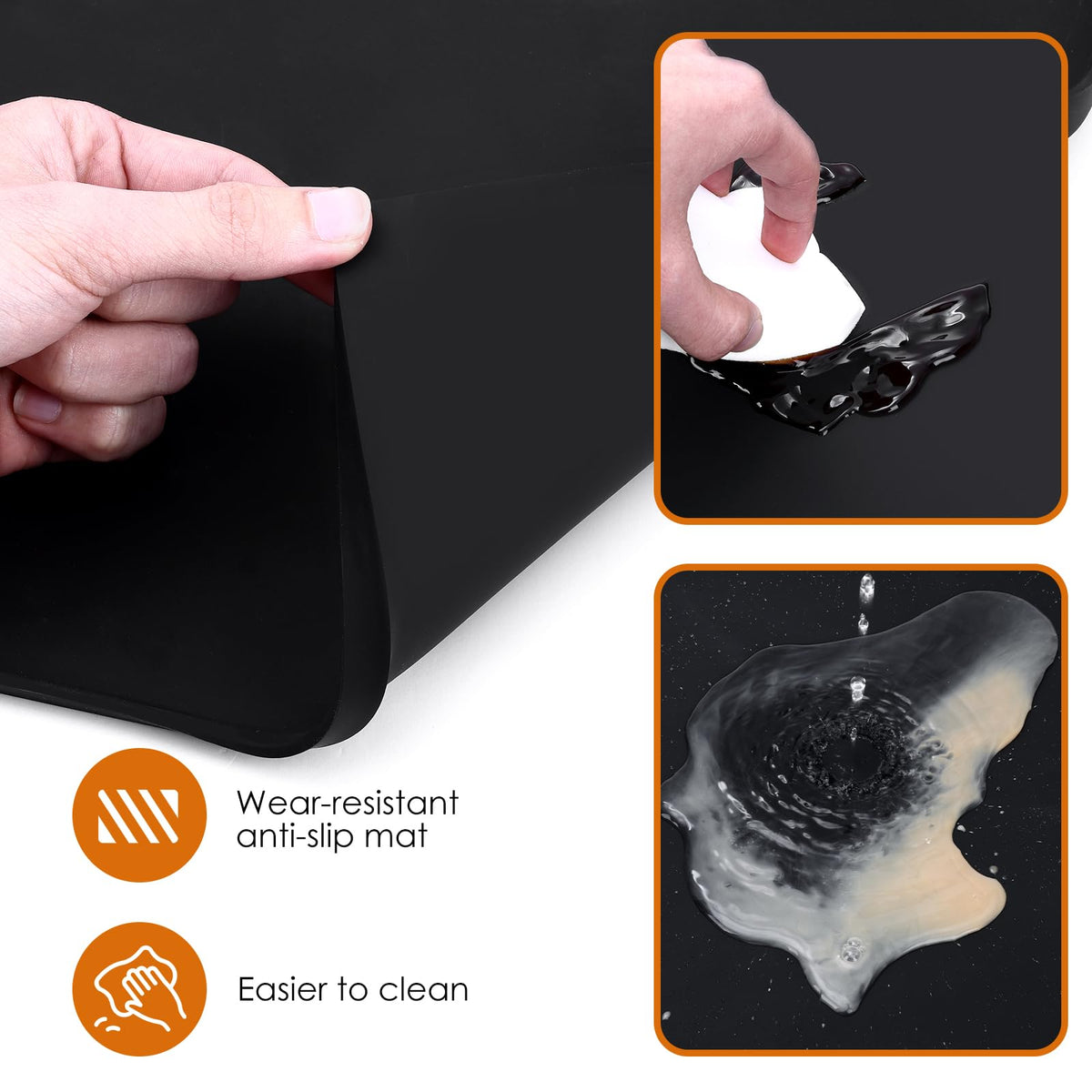 WUDIALIEN silicone mat fits under coffee maker for organized countertops.