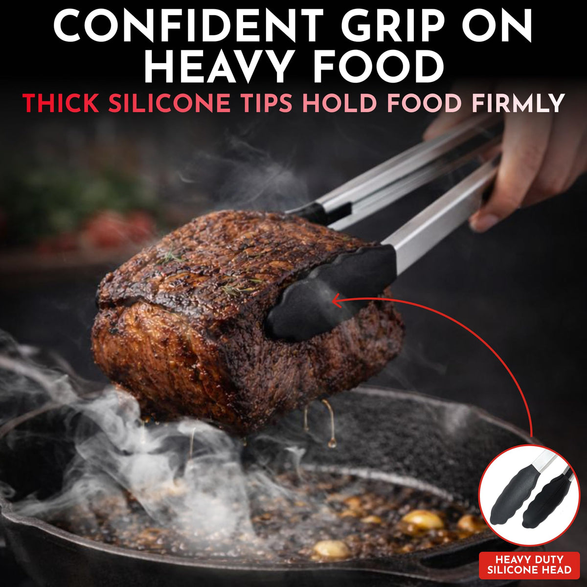 Culinary Couture 12 inch tongs for large pans and grilling